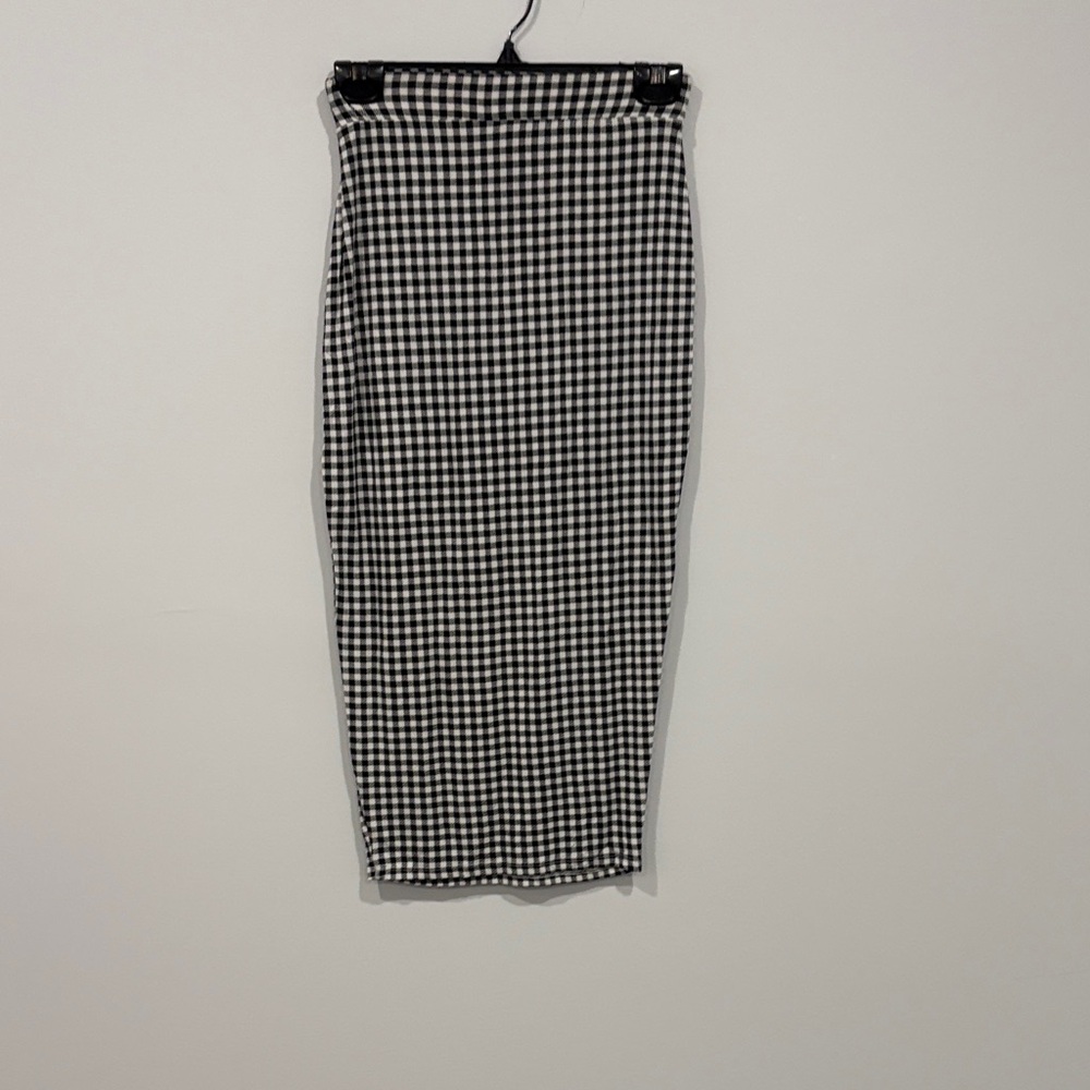 Black and White Checkered Women's Skirt